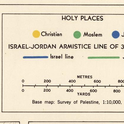 Old Map Of Jerusalem , Palestine Holy Land