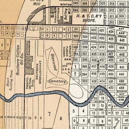 Old Map Of Houston Texas 1890