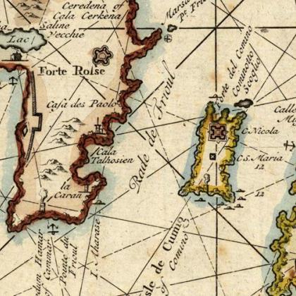 Old Map Of Malta Island 1734 Medieval Engraving