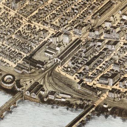 Springfield Birdseye View , Massachusetts 1875
