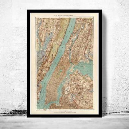 Old Map of New York and Manhattan, ..