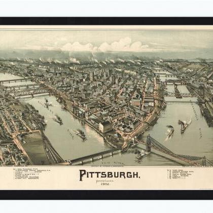 Panoramic View Of Pittsburgh Pennsylvania 1902