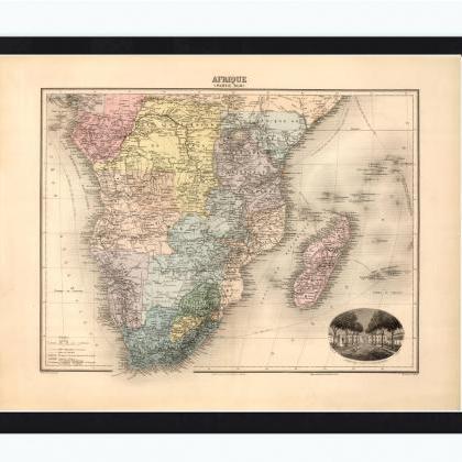 Old Map Of South Africa 1892 Africa Du Sud