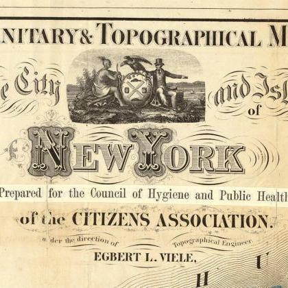 Old Map of New York, 1865 Manhattan