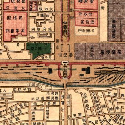 Vintage Map Of Beijing China Peking