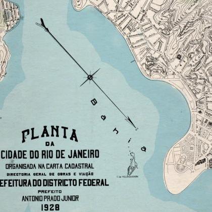 Old Map of Rio de Janeiro Brasil 19..