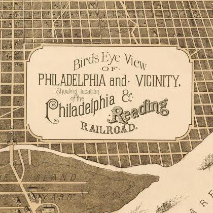 Birdseye View Of Philadelphia 1870