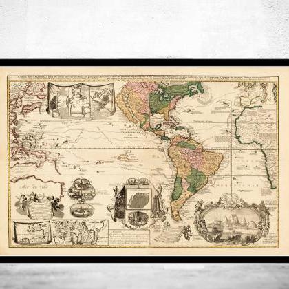 Beautiful World Map Vintage Atlas 1740 Mercator..