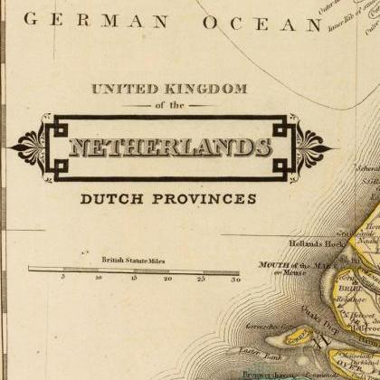 Vintage Map Of The Netherlands Hollandia Holland..