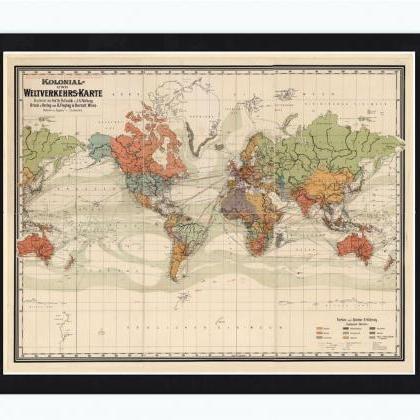 Old World Map Atlas Vintage World Map 1864..