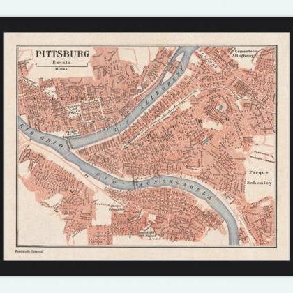 Old Map Of Pittsburgh Allegheny 1900