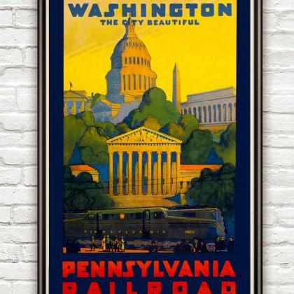Vintage Poster Of Washington Pennsylvania Railroad..
