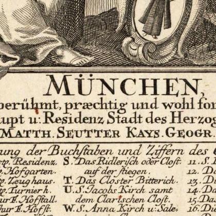 Old Map Of Munich Munchen Munster Germany..