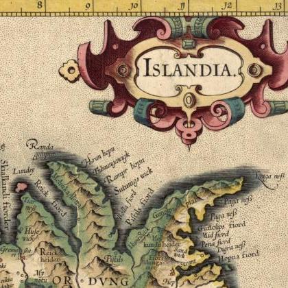 Old Map Of Iceland Islandia 1606