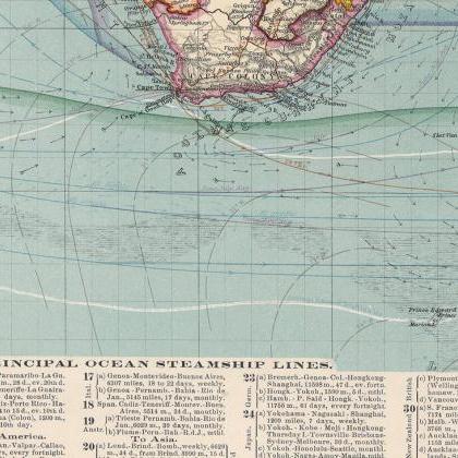 Great Vintage World Map in 1897
