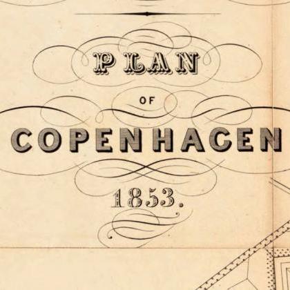 Old Map Of Copenhagen Denmark 1853 , City Plan..