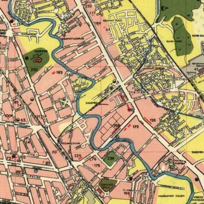 Vintage Map of Jakarta Batavia Indo..