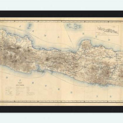 Old Map of Java and Madura Islands ..