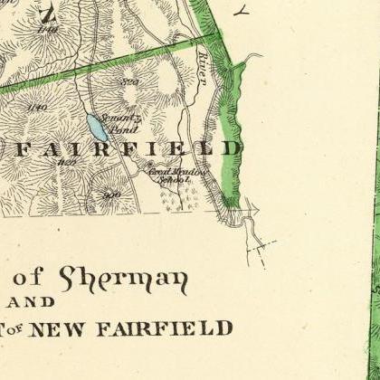 Old Map Of Fairfield North Part 1893, Connecticut