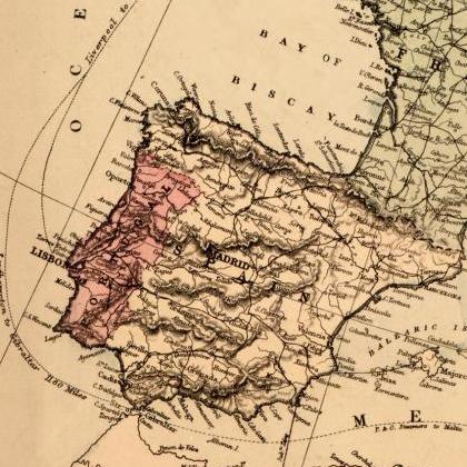 Old Europe Map Antique Atlas 1871