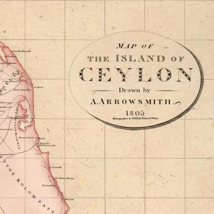 Old Map Of Sri Lanka, Old Ceylon 1805