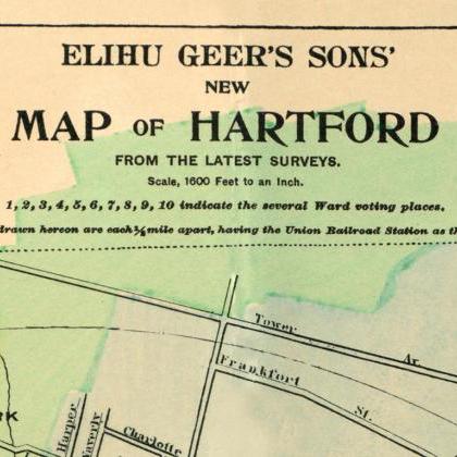 Old Map Of Hartford 1903, Connecticut