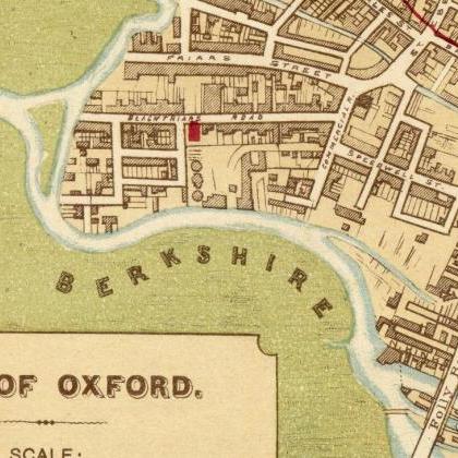 Old Map of Oxford 1910, England Uni..