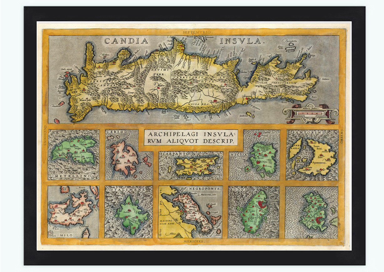 Old Map Of Greek Islands Greece 1584