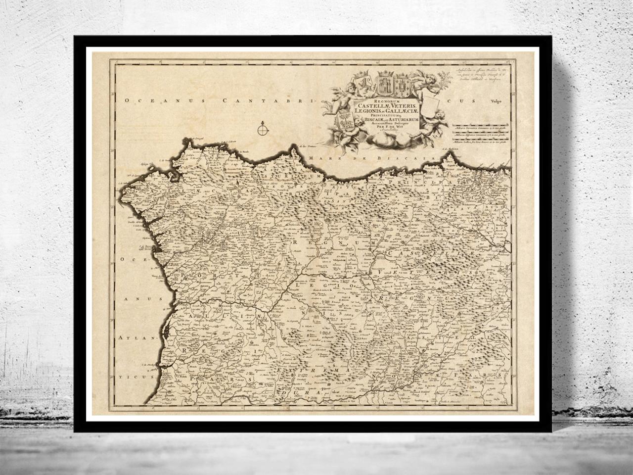 Old Map Of Galicia Coruña Corunya 1780 Spain