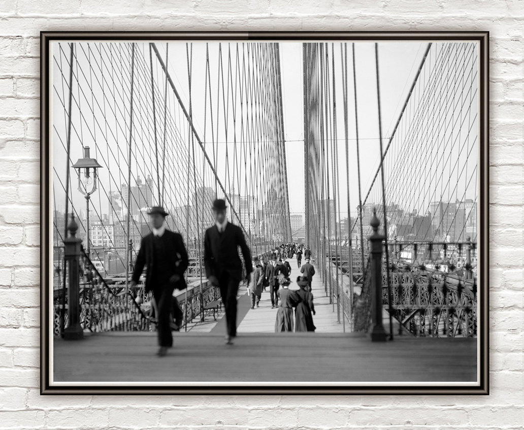 Old Photo Brooklyn Bridge, York City, 1910