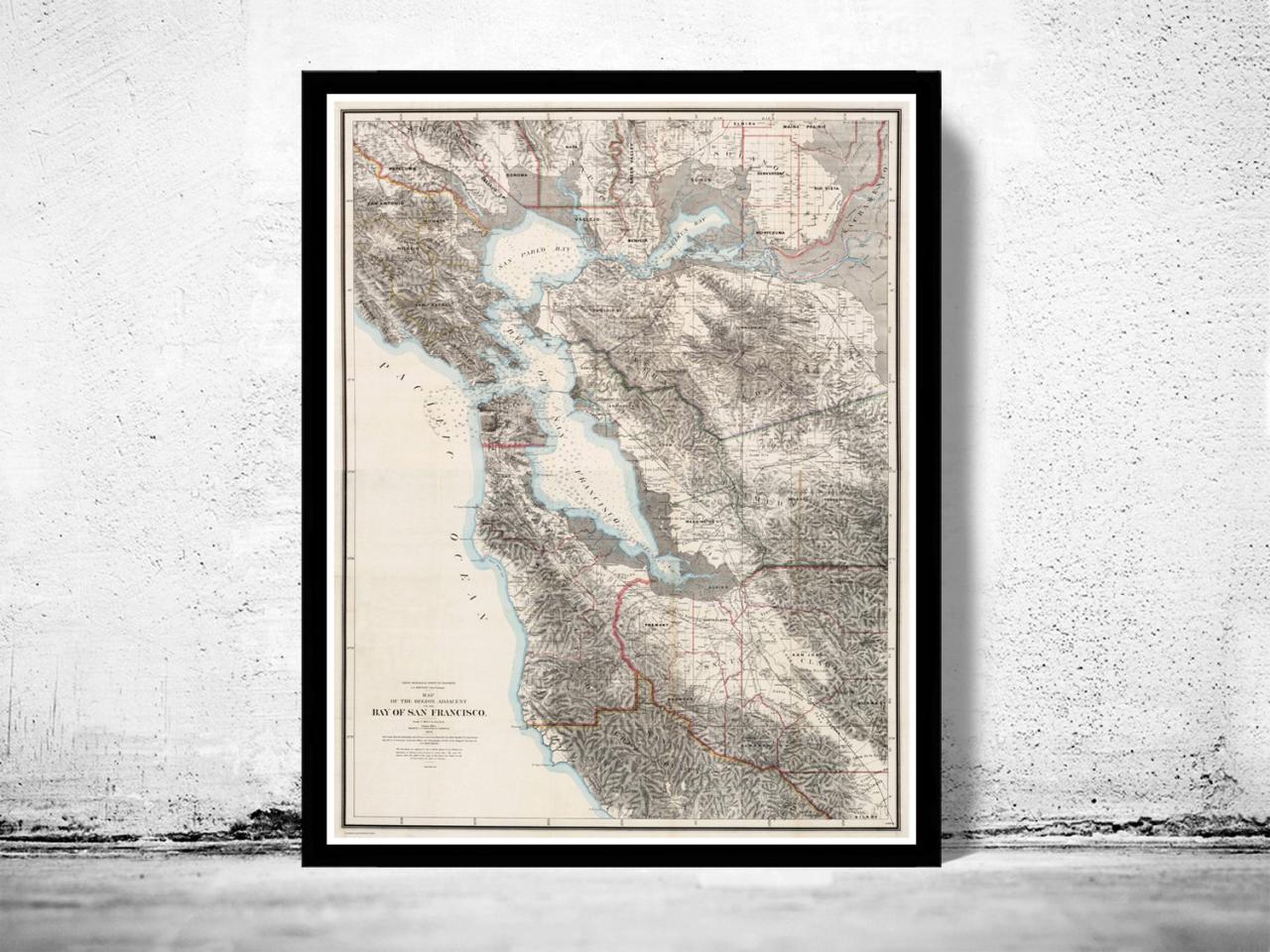 Old Map of San Francisco Bay 1873
