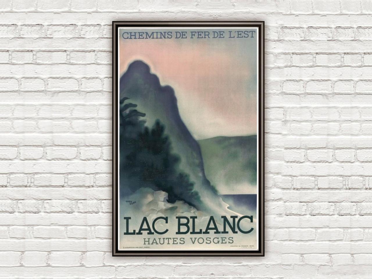 Vintage Poster Of Lac Blanc France 1930 Tourism Poster Travel