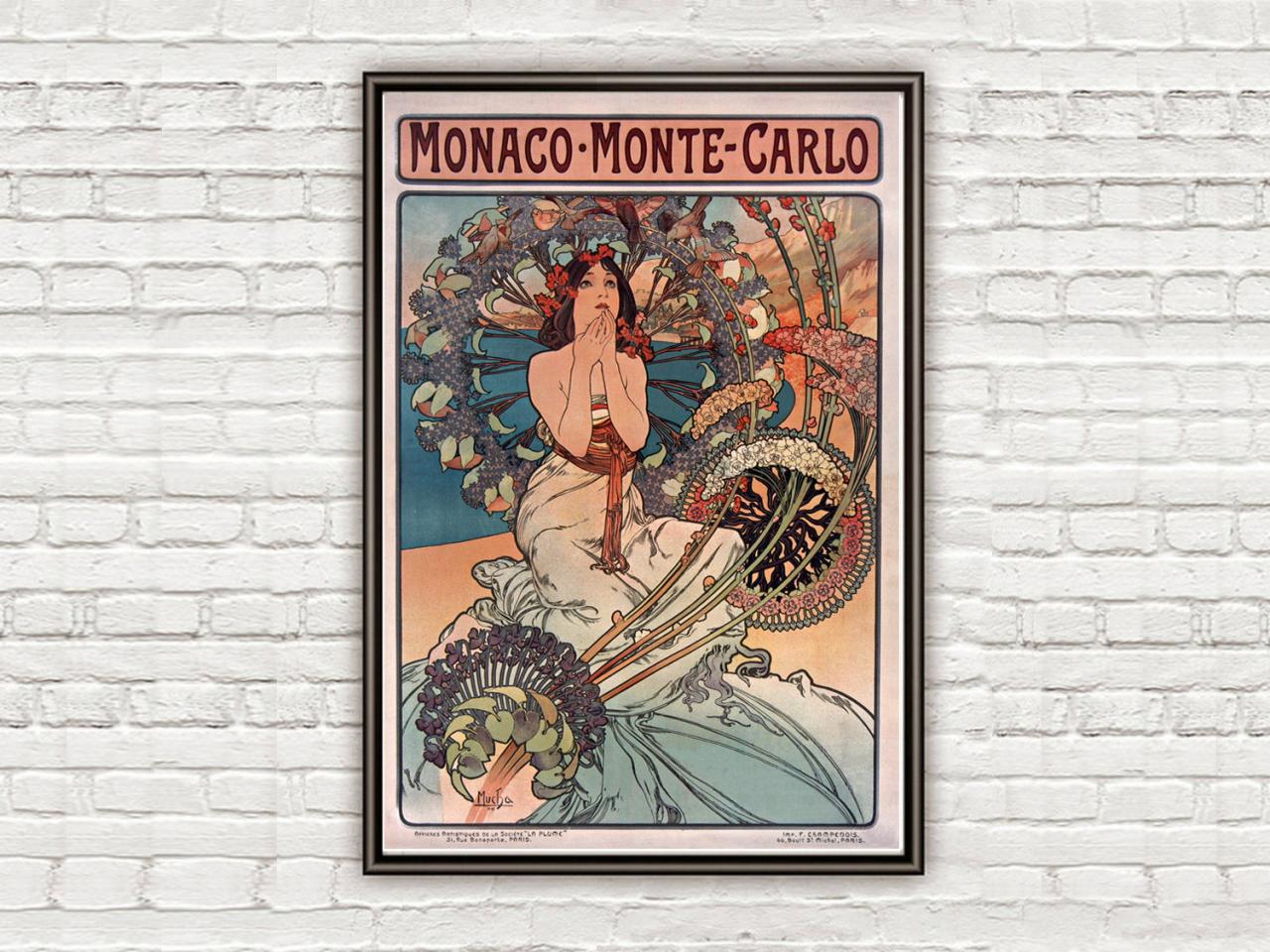 Vintage Poster Of Monte Carlo Monaco 1897 Tourism Poster Travel