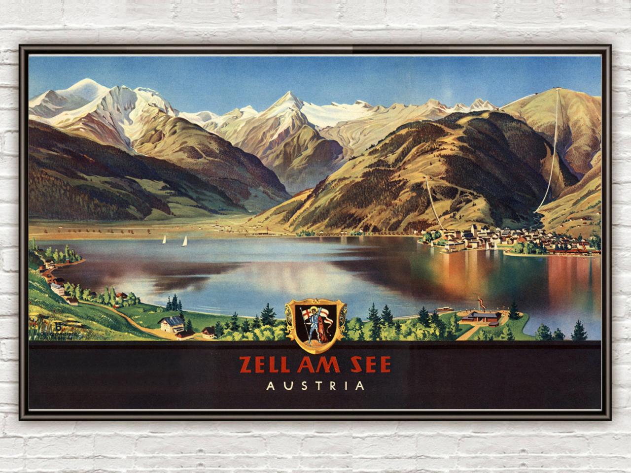 Vintage Poster Of Austria Zell Am See, Travel Poster