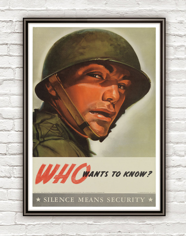 Vintage War Poster Who Wants To Know 1943