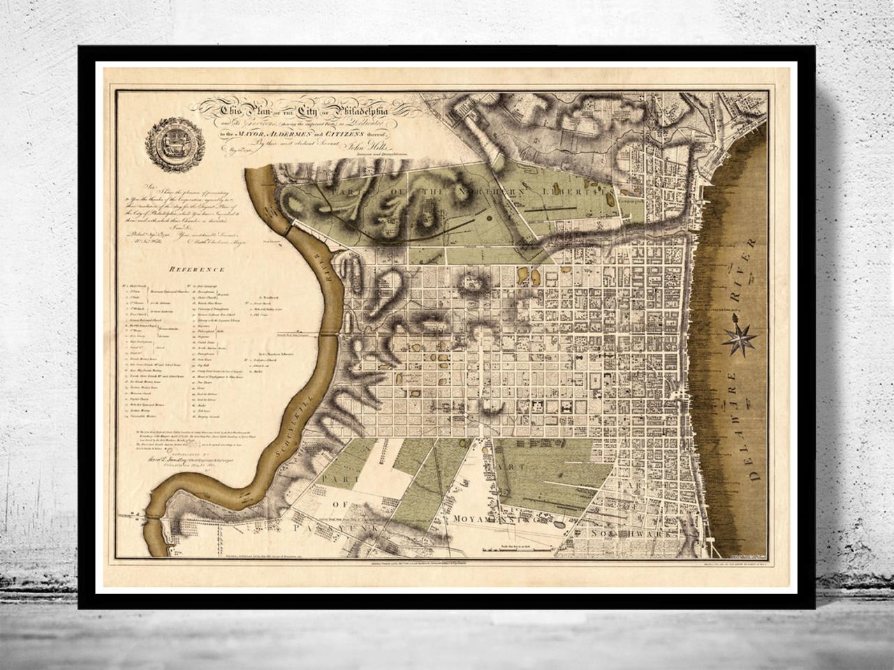 Old Map Of Philadelphia 1796