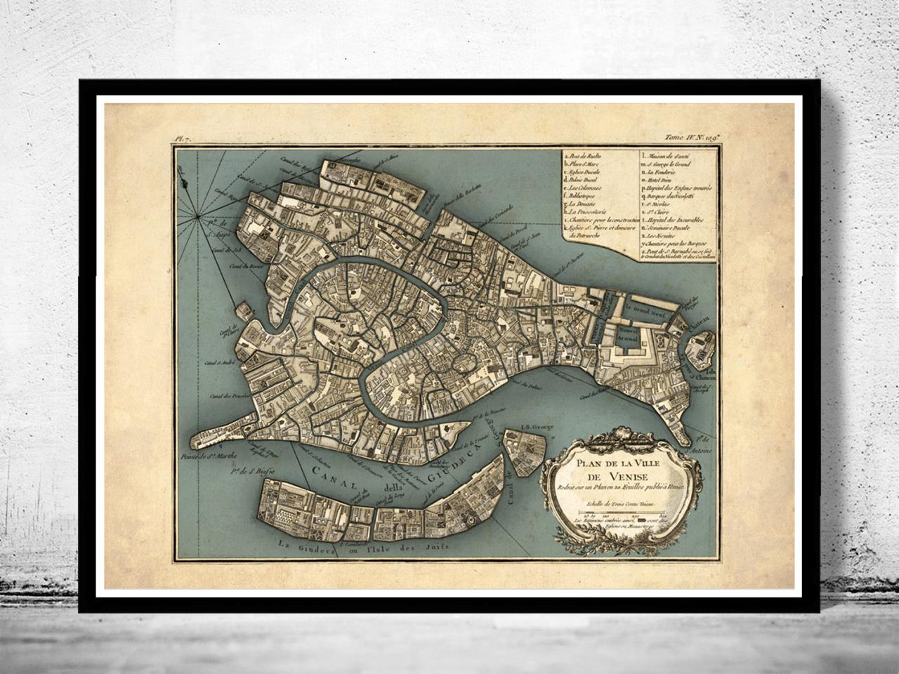Antique Map Of Venice Venetia Venezia 1764