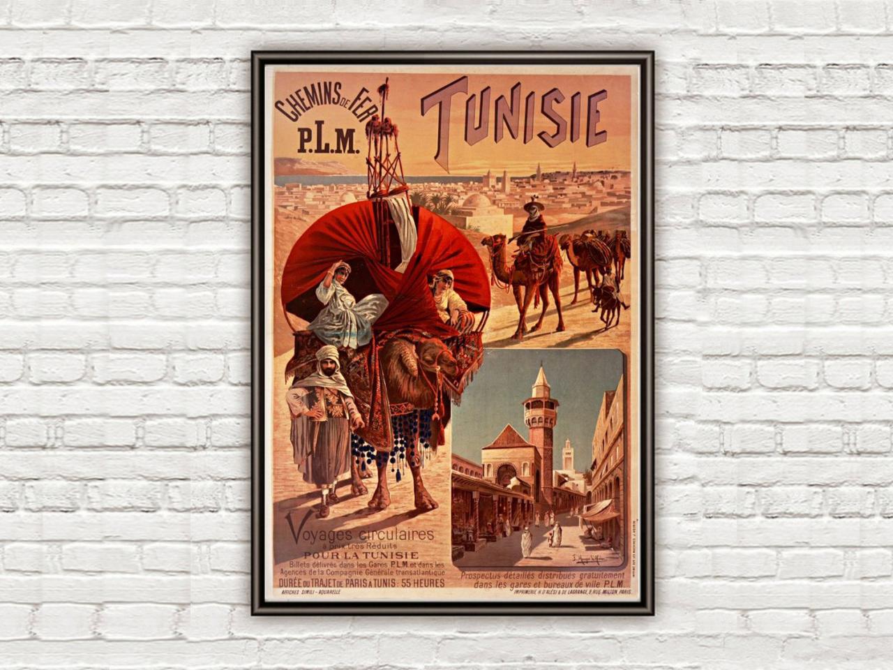Vintage Poster Of Tunisie Tunisia 1891 Tourism Poster Travel