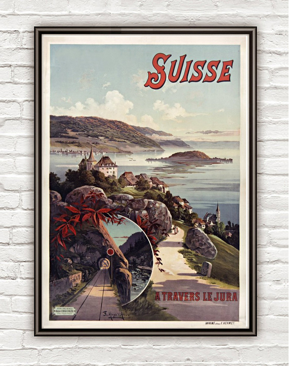 Vintage Poster Of Switzerland Suisse , 1897
