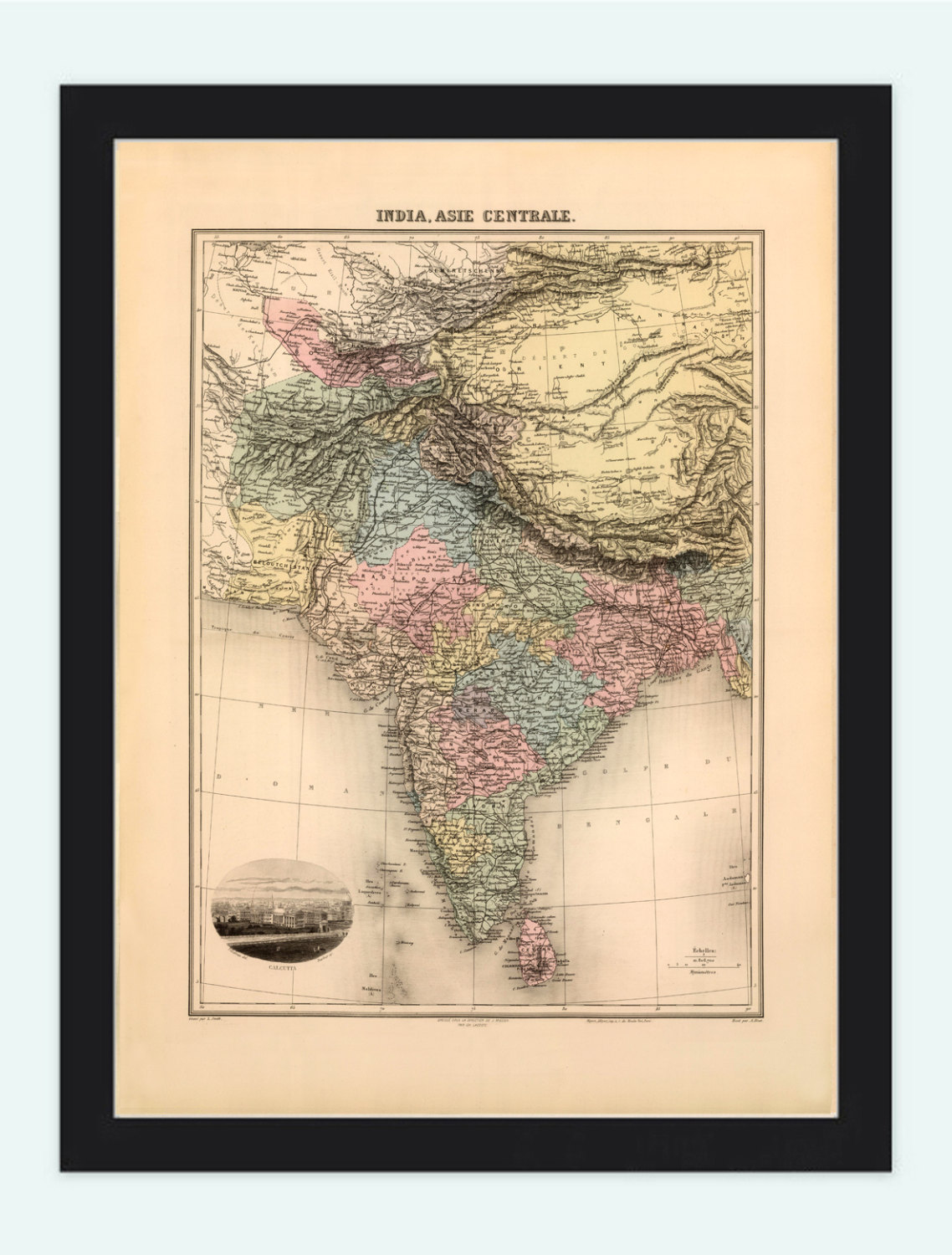 Old Map Of India 1892 Asia