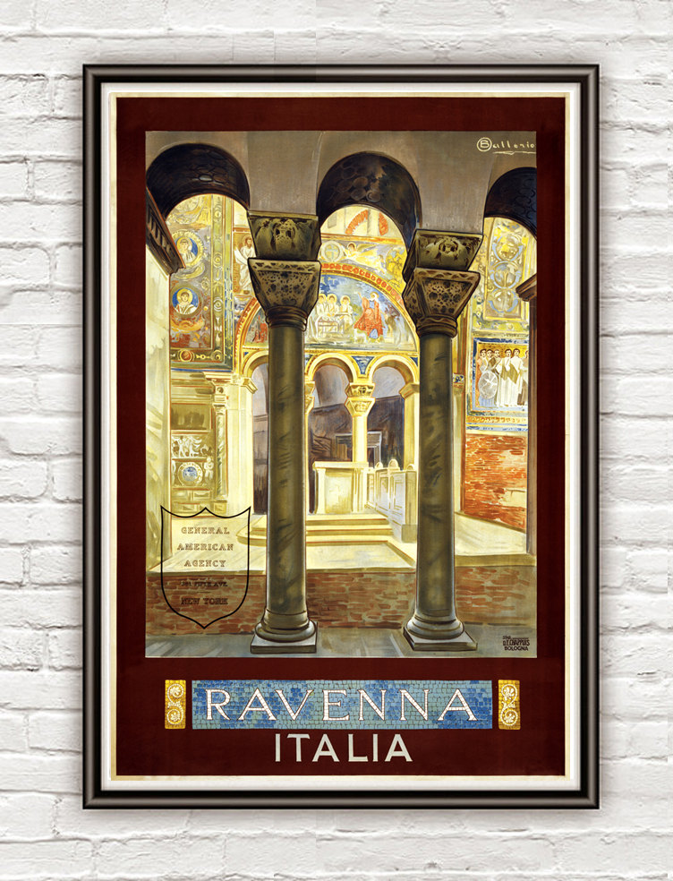 Vintage Poster Of Ravenna Italy Italia 1930 Tourism Poster Travel Ravena