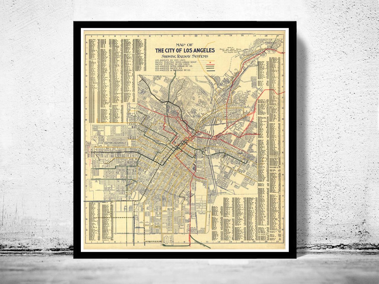 Old Map of Los Angeles 1906