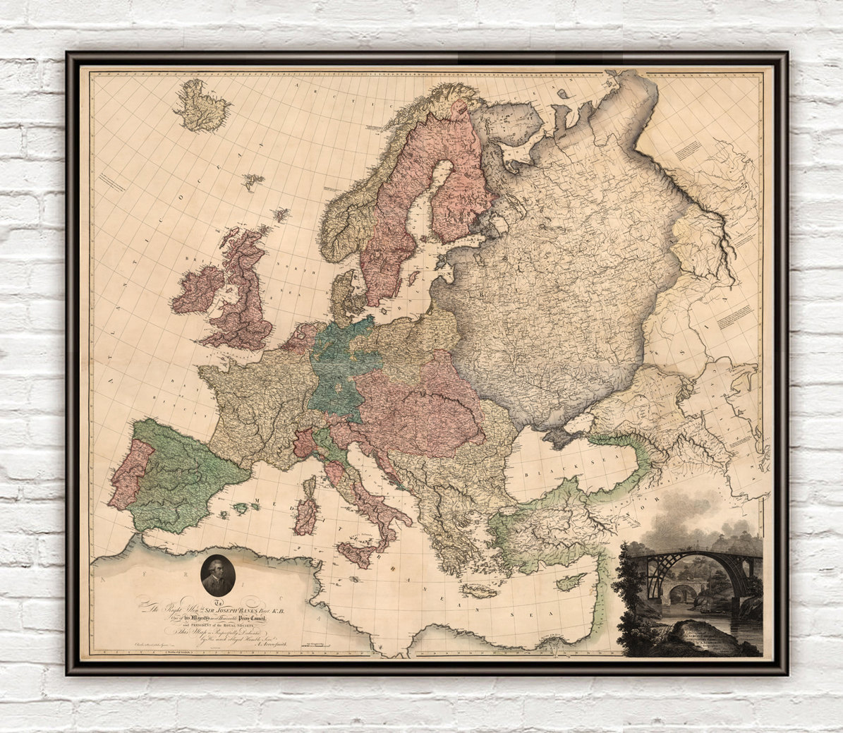Beautiful Old Map Of Europe 1876