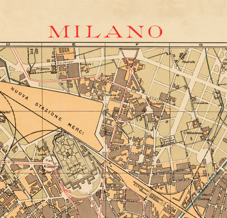 Old Map Of Milan Milano, City Plan Italia 1910 Antique Vintage Italy