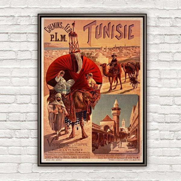 Vintage Poster of Tunisie Tunisia 1891 Tourism poster travel